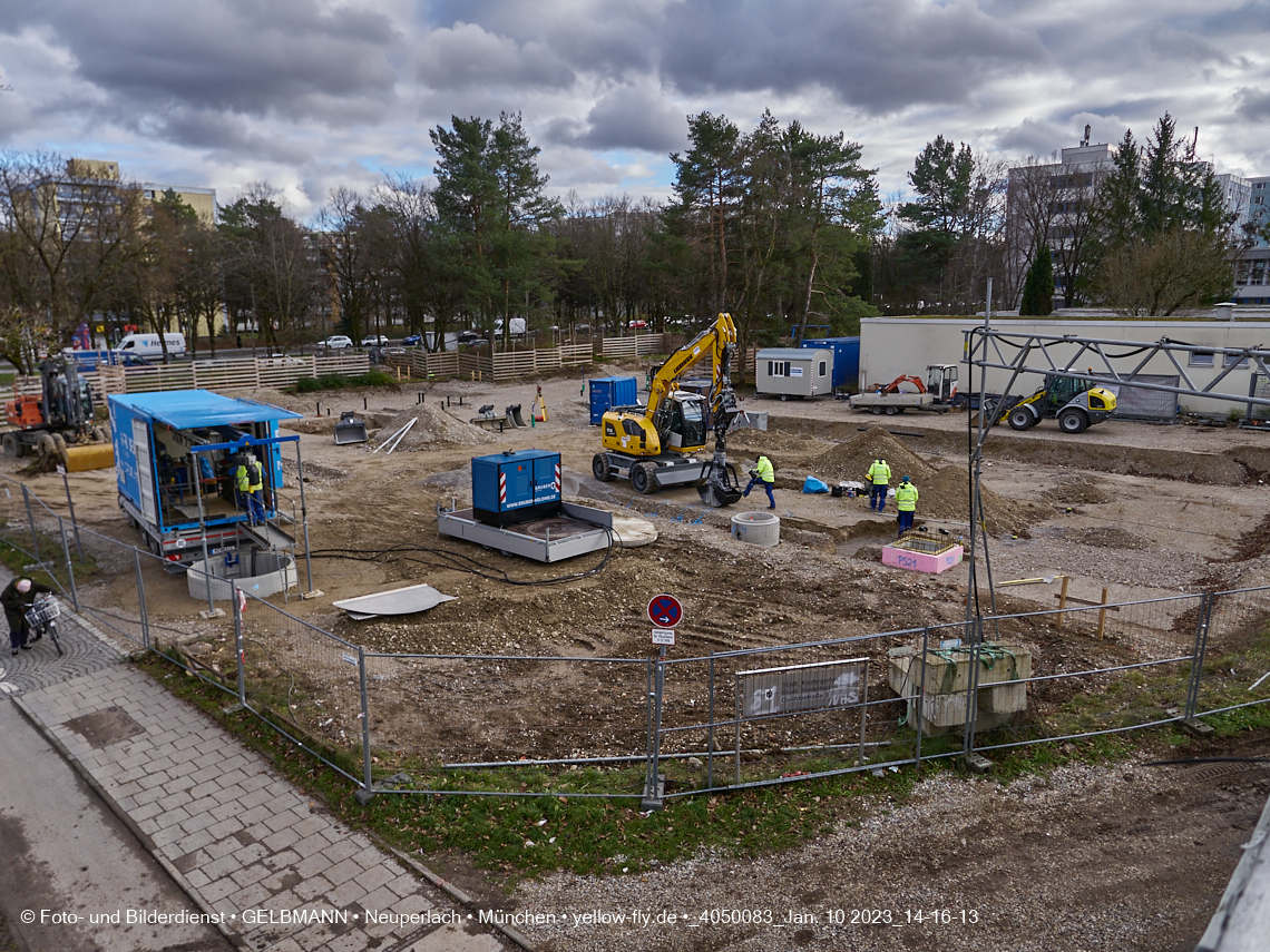10.01.2023 - Baustelle an der Quiddestraße Haus für Kinder in Neuperlach